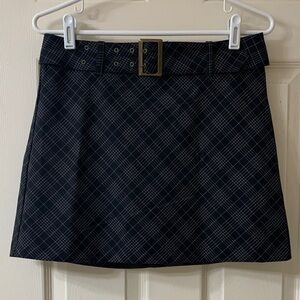 🌷3 for$25🌷My Michelle, US 9/10, Black & White Plaid Belted A-Line Mini Skirt
